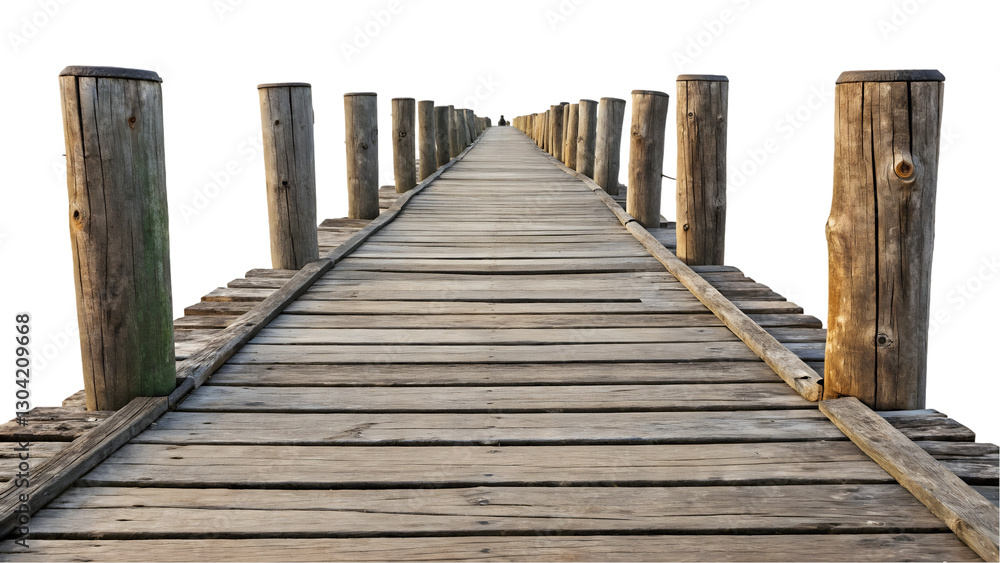 Obraz premium wooden pier on the beach cutout