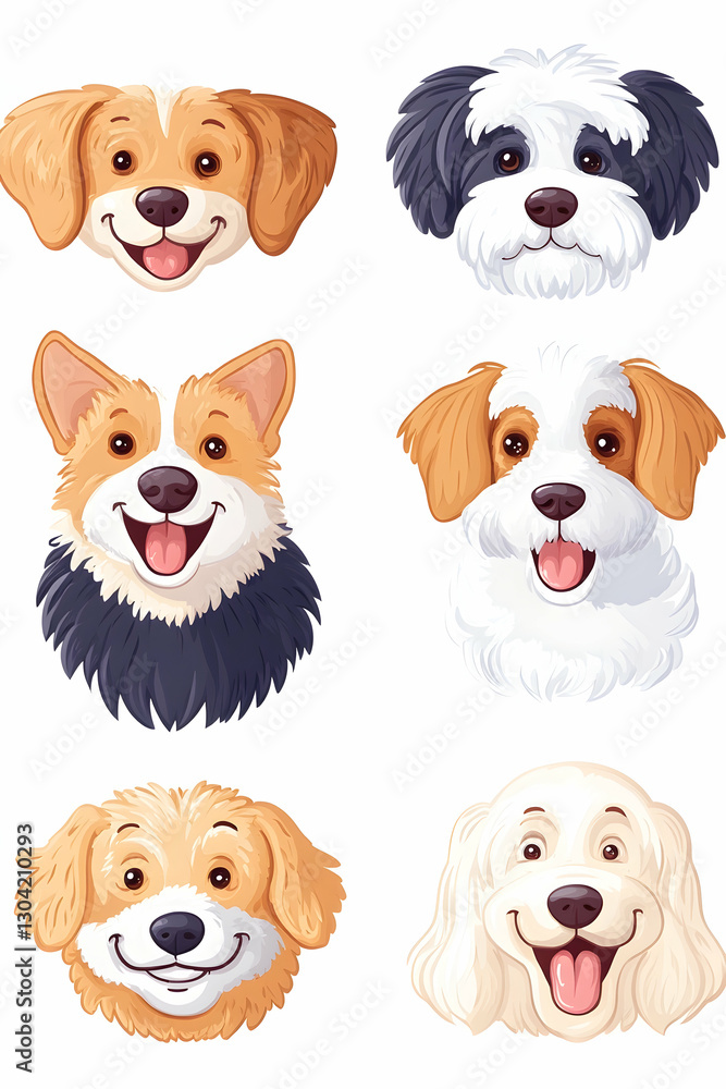 Cartoon Dog Faces Collection Cartoon Dog Faces Collection