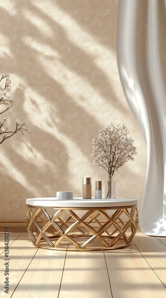Fototapeta premium Elegant Modern Coffee Table Interior Design
