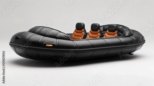 Hovercraft Air-cushion boat isolated on white