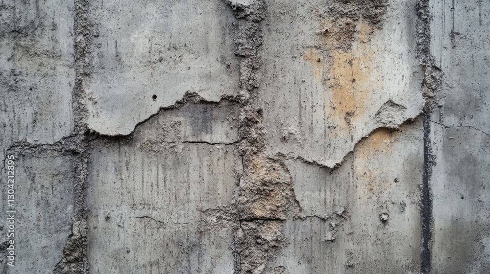 Obraz premium A close-up of a textured concrete wall with rough surfaces and subtle details, capturing the beauty of industrial design