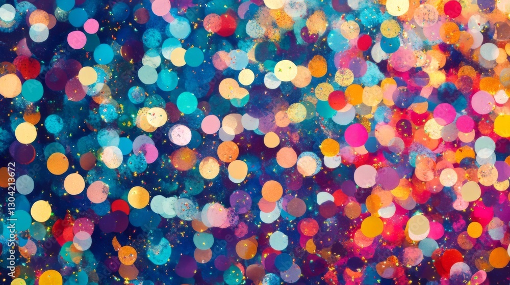 Naklejka premium Vibrant multicolored bokeh lights creating a festive atmosphere