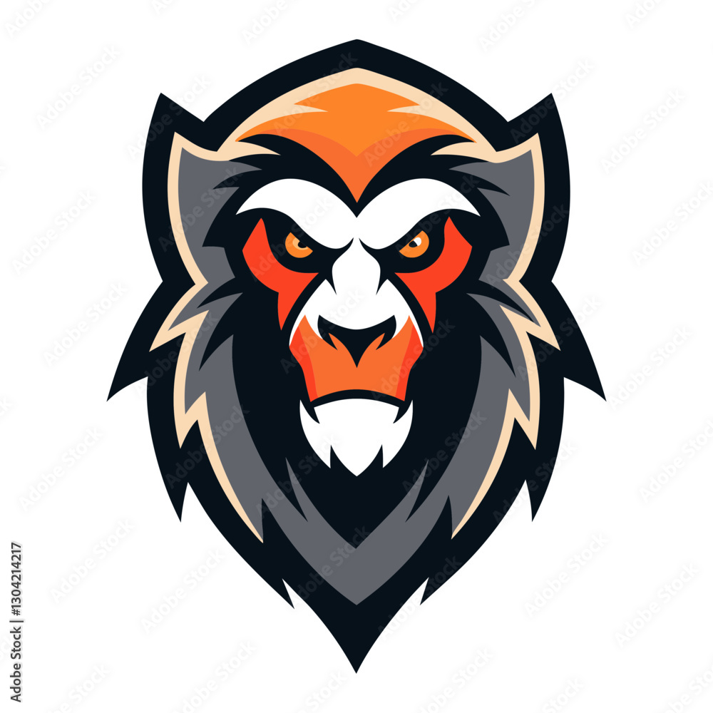 Obraz premium Baboon head mascot logo design vector