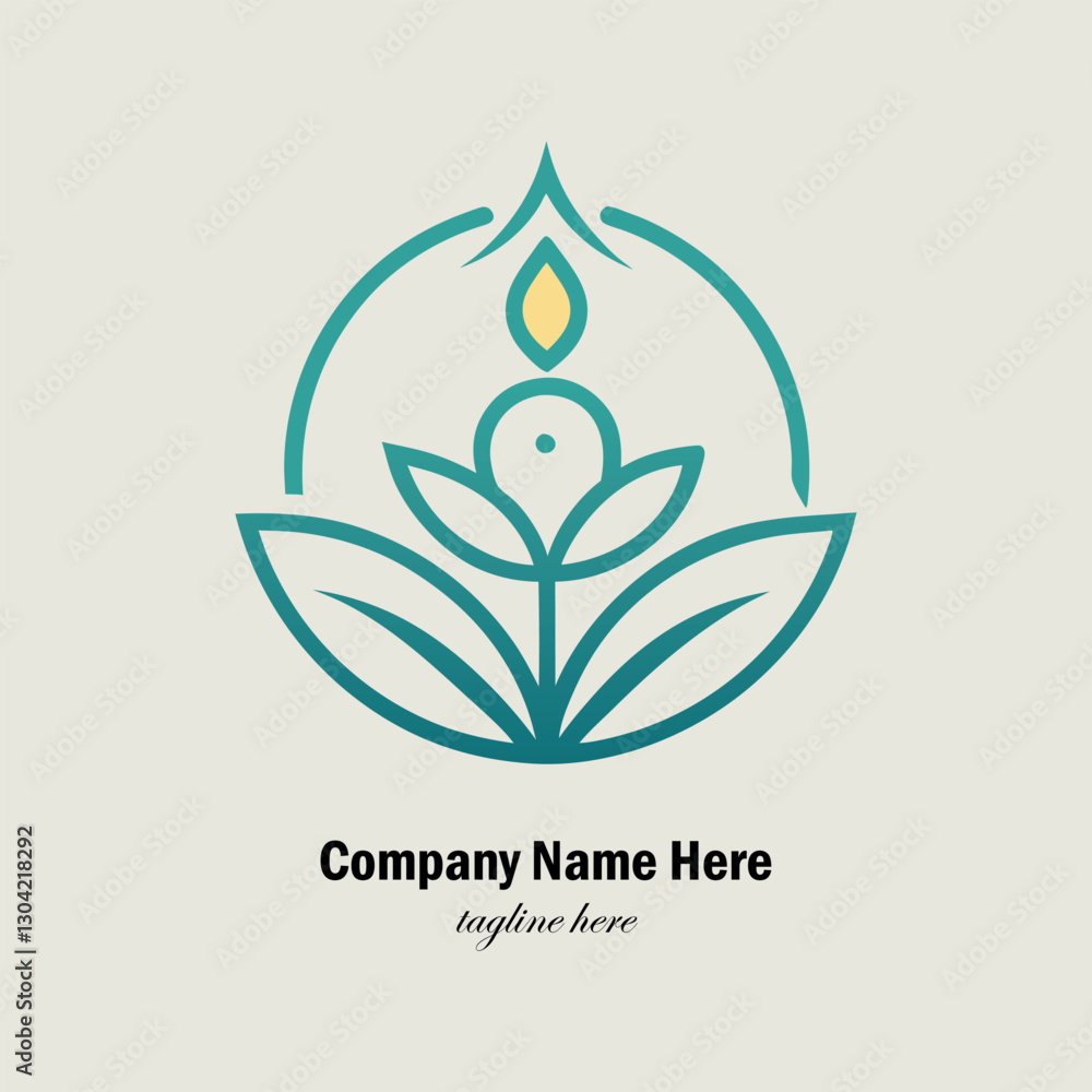 Obraz premium Lotus Yoga Meditation Logo