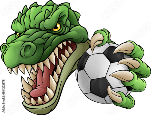 A crocodile, dinosaur or alligator lizard soccer football sports mascot
