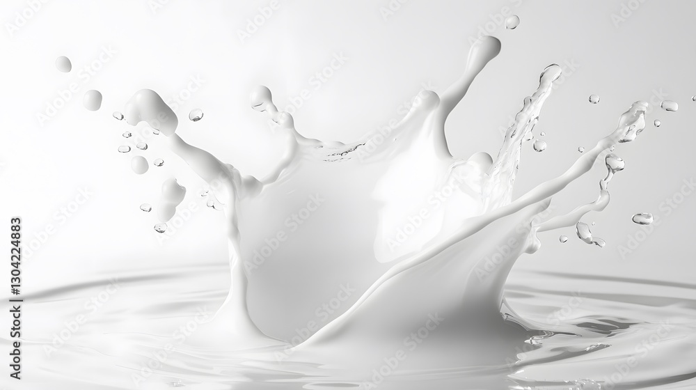Dripping Fluid white color, on a white background, generative AI Dripping Fluid white color, on a white background, generative AI