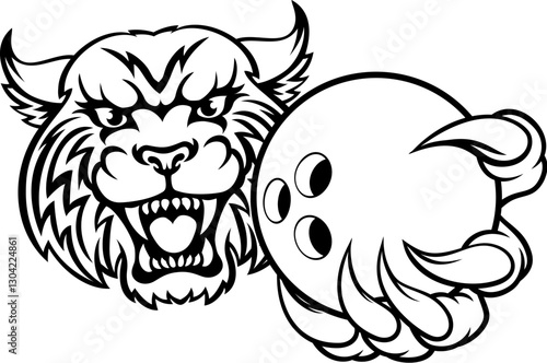 A wildcat or bobcat lynx bobcats wildcats sports team bowling ball mascot