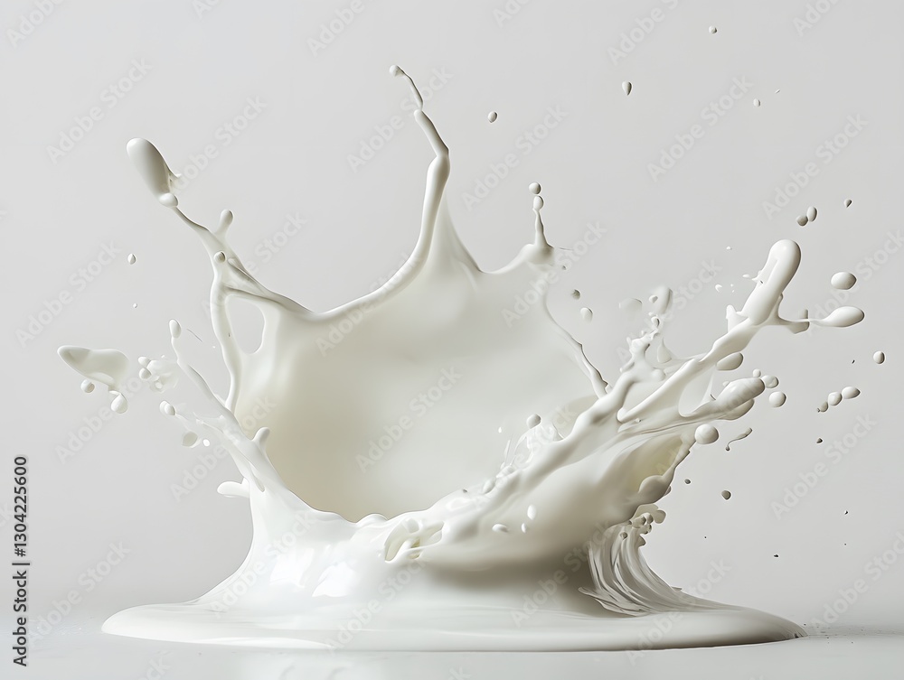 Dripping Fluid white color, on a white background, generative AI Dripping Fluid white color, on a white background, generative AI
