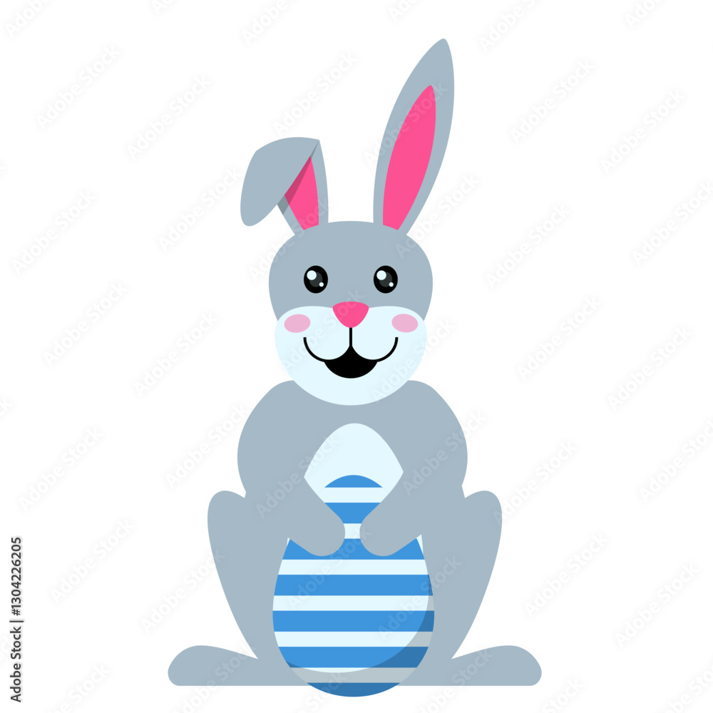 Obraz premium Easter Rabbit with Egg Illustration