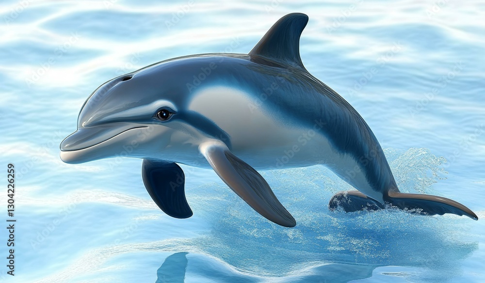 Fototapeta premium Oceanic Dolphin Leaping Gracefully