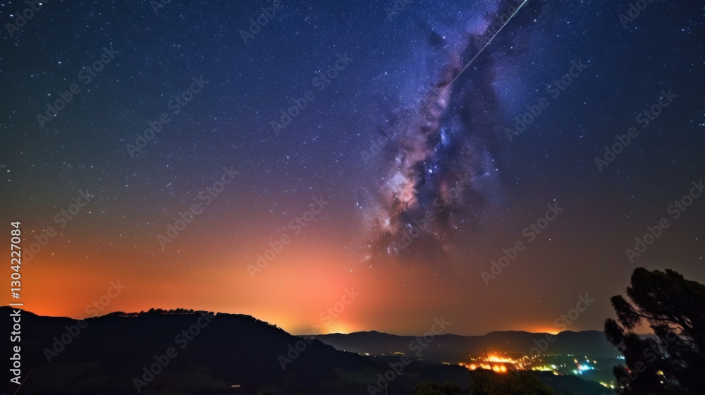 Fototapeta premium meteor-shower-dark-sky