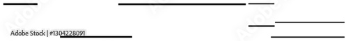 Horizontal black straight lines vary in length, staggered alignment. Ideal for minimalism, structure, balance, proportions, distribution, graphic design architecture. Flat simple metaphor