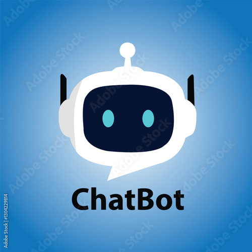 chatbot logo design concept virtual smart assistant vector icon robot head 