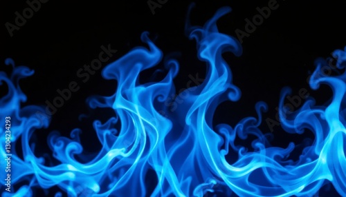 The image is of a blue flame with a blue smoke
