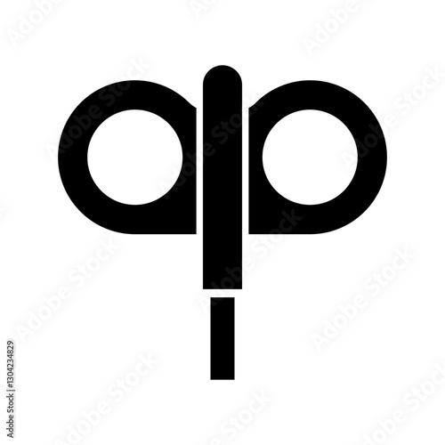 Wind up key silhouette icon. Vector.