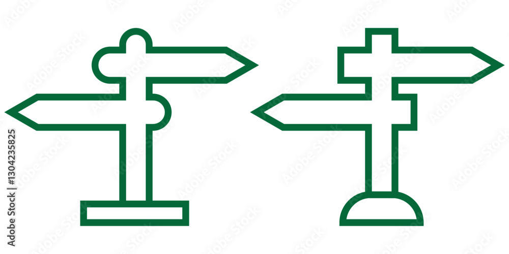 A signpost or arrow icon representing directions or travel guidance. A signpost or arrow icon representing directions or travel guidance.
