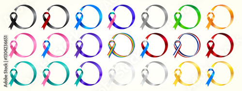 Awareness Ribbon Bundle – Multicolor Support Symbols for Causes, Charity, and Health Advocacy