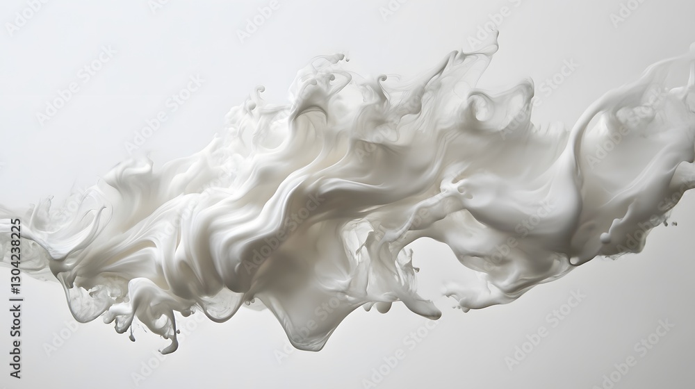 Fluid white smoke on a white background, Abstract background, generated by Ai Fluid white smoke on a white background, Abstract background, generated by Ai