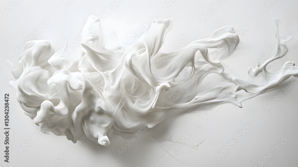 Fluid white smoke on a white background, Abstract background, generated by Ai Fluid white smoke on a white background, Abstract background, generated by Ai