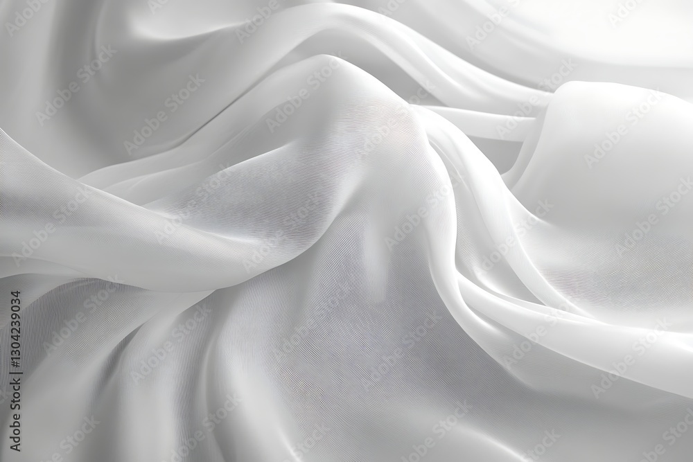 Obraz premium Flowing white fabric, soft folds, textured surface