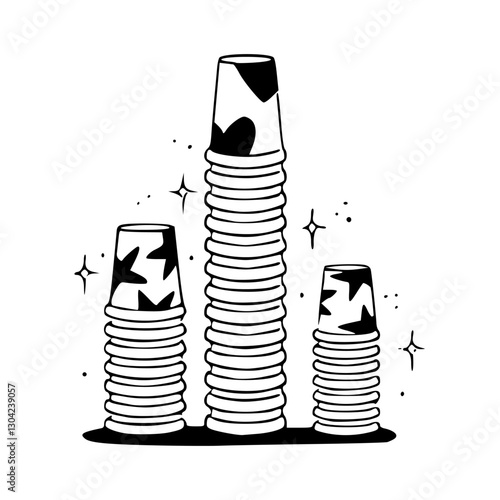stacked cups vector illustration