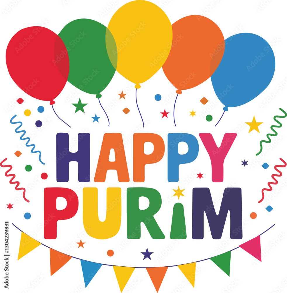 happy purim vector illustration