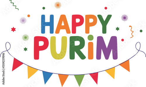 happy purim vector illustration