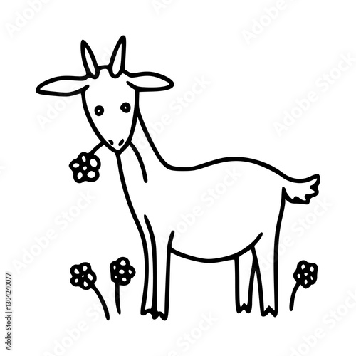 cute goat character vector illustration