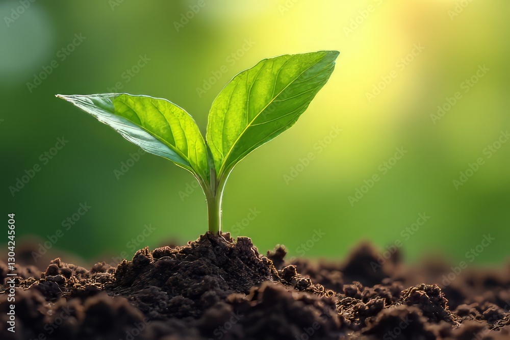 New Growth Emerging From Soil - A Fresh Start Concept New Growth Emerging From Soil - A Fresh Start Concept