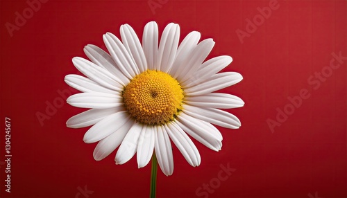 Chamomile on a red background