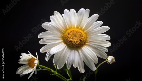 Chamomile on a black background