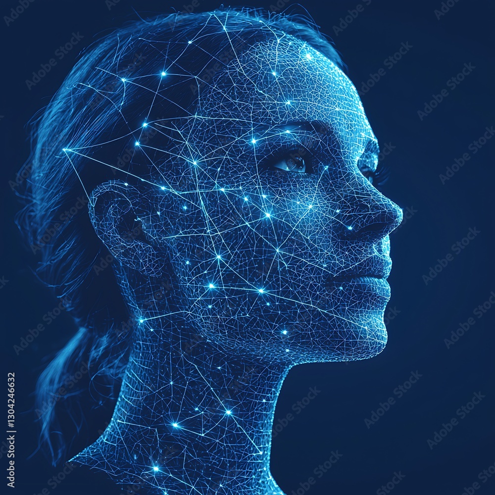 Obraz premium Digital Woman's Neural Network