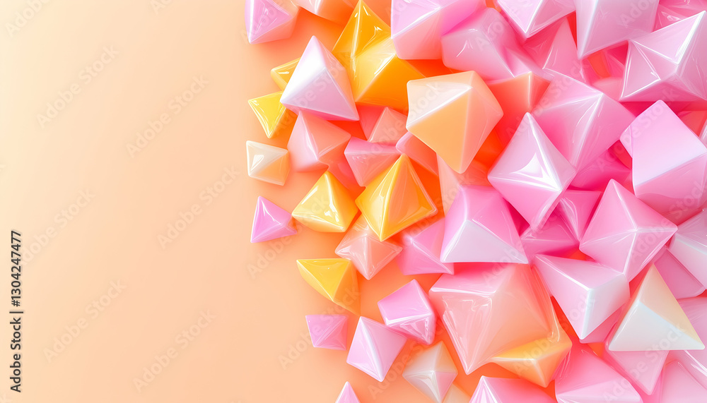 Colorful Geometric Shapes on Peach Background Colorful Geometric Shapes on Peach Background