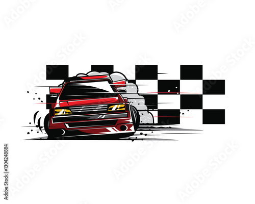 red car drifter, an illustration sport