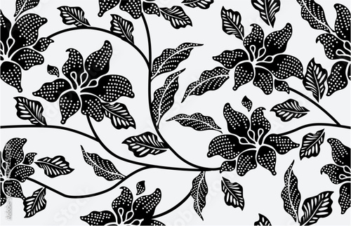 Indonesian Batik: a wax-resist dyeing technique applied to the entire fabric, or a fabric made using this technique, originating from Indonesia. Love the Monochrome version.