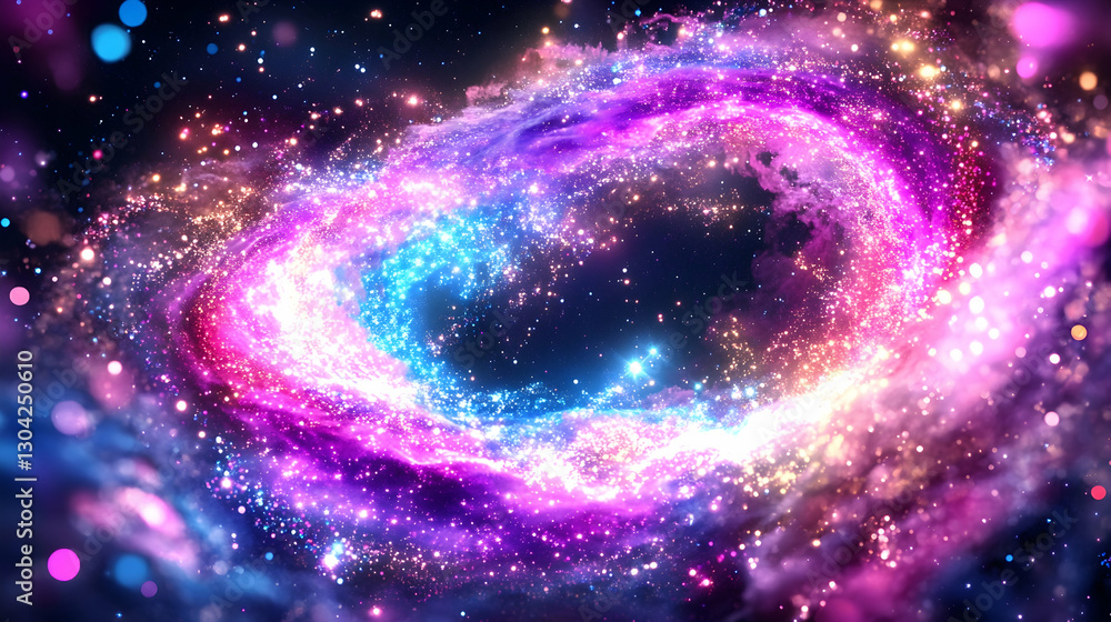 Obraz premium Cosmic Nebula, swirling light, outer space