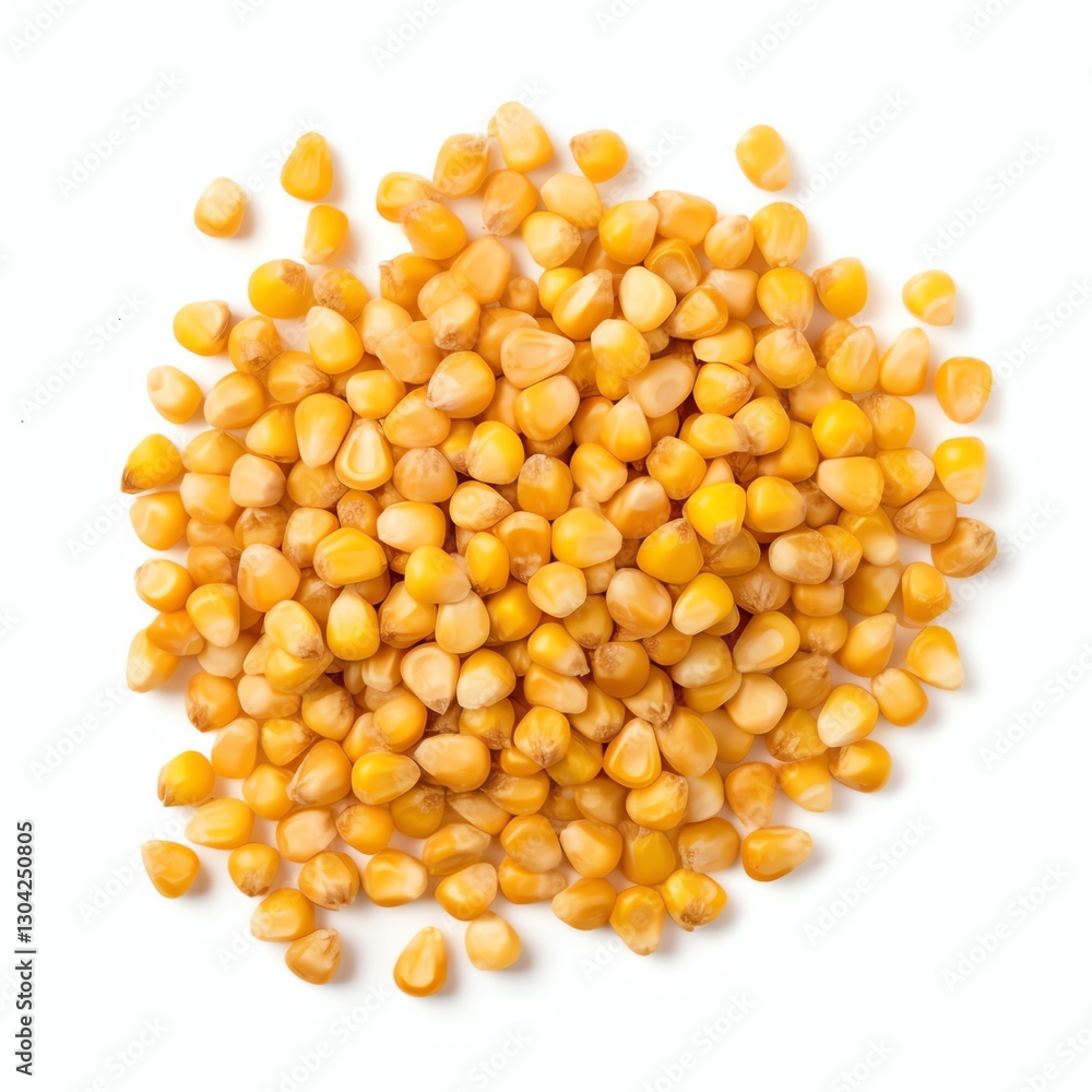 Clean, professional photo of dried corn kernels on a white background. Perfect for food blogs, ads, and product packaging. High-quality and detailed. Clean, professional photo of dried corn kernels on a white background. Perfect for food blogs, ads, and product packaging. High-quality and detailed.