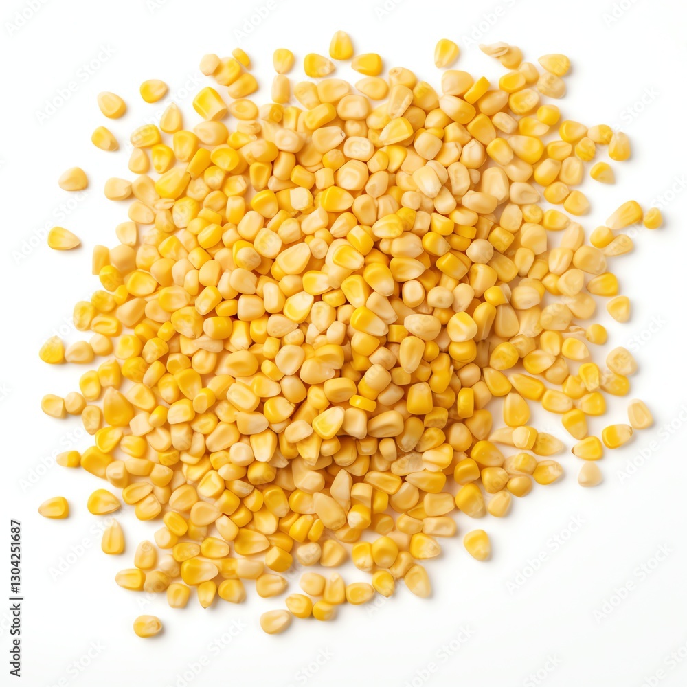Clean, professional photo of dried corn kernels on a white background. Perfect for food blogs, ads, and product packaging. High-quality and detailed. Clean, professional photo of dried corn kernels on a white background. Perfect for food blogs, ads, and product packaging. High-quality and detailed.