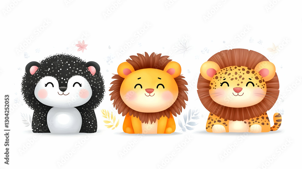 Cute Animal Illustration Trio Cute Animal Illustration Trio