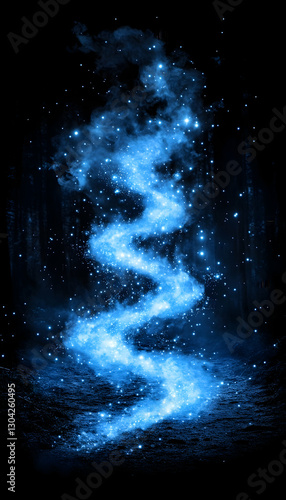 Wallpaper Mural Magical Blue Smoke Rises in Dark Forest Torontodigital.ca