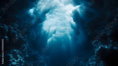 Wallpaper Mural Deep ocean abyss scene captured with professional clarity underwater nature photography serene environment dramatic viewpoint Torontodigital.ca