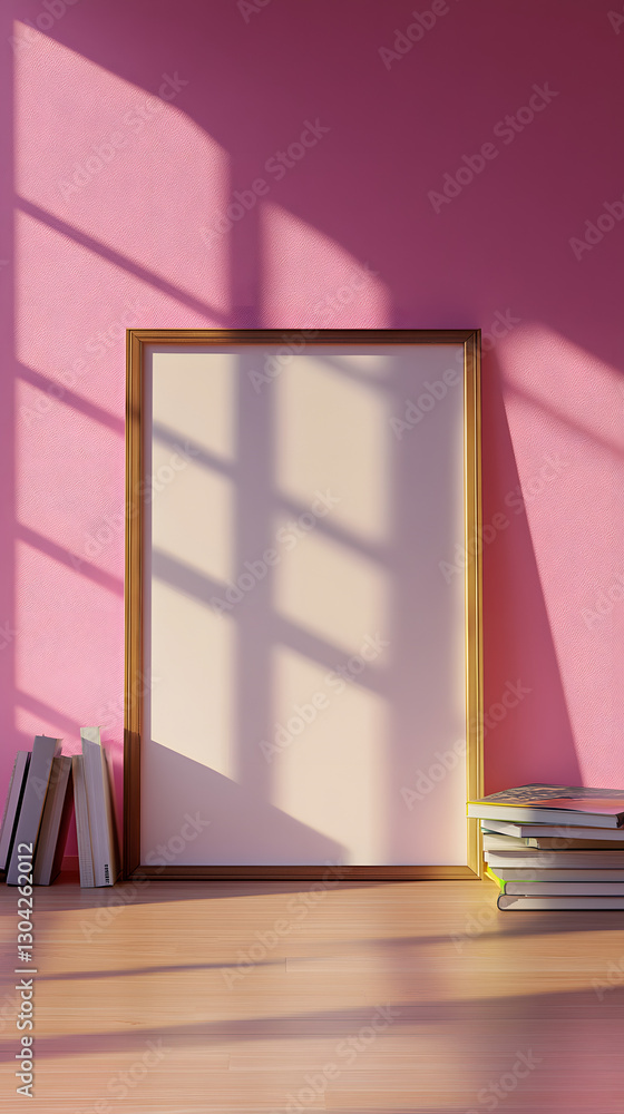 Ultra-Realistic 3D Interior Frame Mockup – Funky Study Room Aesthetic