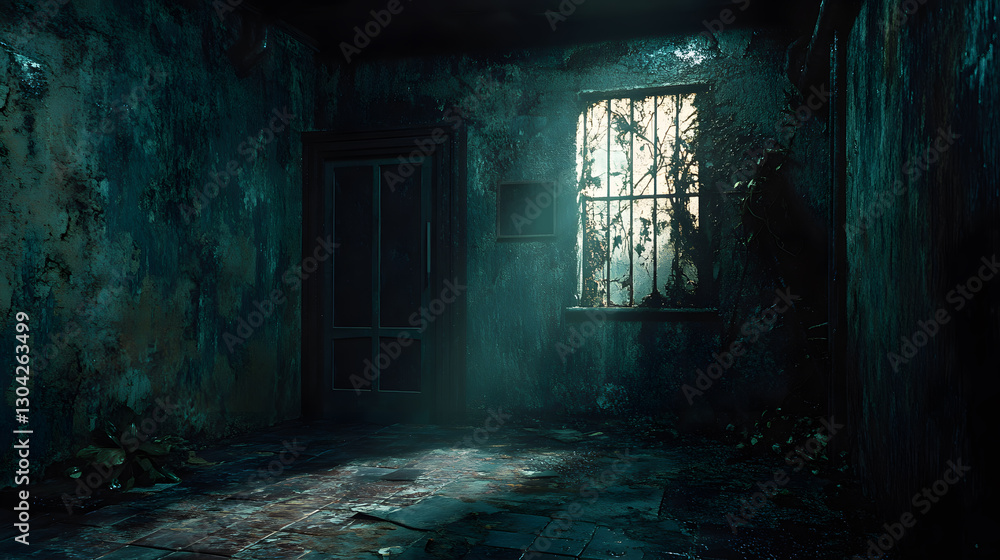 Mysterious abandoned room urban setting high-resolution wallpaper background dimly lit atmospheric concept Mysterious abandoned room urban setting high-resolution wallpaper background dimly lit atmospheric concept