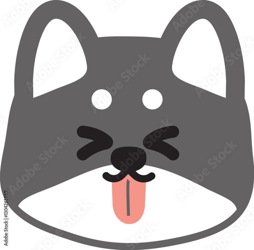 お茶目な黒柴のイラスト