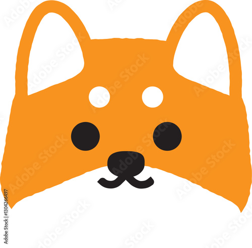 シンプルな柴犬の顔のイラスト