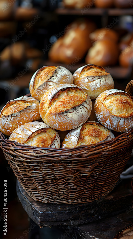 Rustic Basket of Fresh Bread – A Small-Town General Store Classic