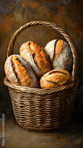 Rustic Basket of Fresh Bread – A Small-Town General Store Classic