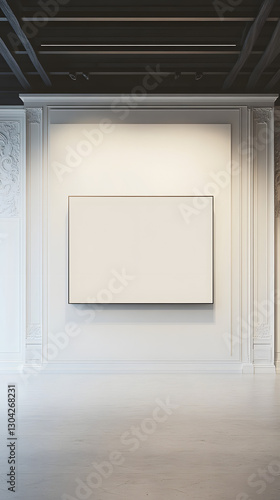 Modern Minimalist Exhibition Hall with Large Display Board