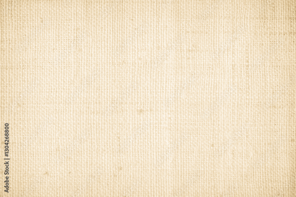 Fototapeta premium Brown sackcloth woven texture background in natural pattern. Jute hessian burlap, linen background in light beige cream color blank. Weaving canvas fiber line cotton cloth textured as organic.