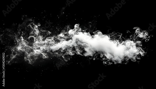 Wallpaper Mural White smoke swirls on a black background with particles in the atmosphere Torontodigital.ca